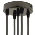 Cylindrical metal 5-hole ceiling rosette set