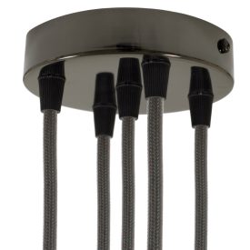 Cylindrical metal 5-hole ceiling rosette set