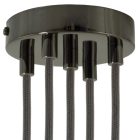 Cylindrical metal 5-hole ceiling rosette set
