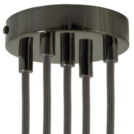 Cylindrical metal 5-hole ceiling rosette set