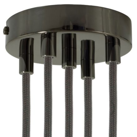 Cylindrical metal 5-hole ceiling rosette set