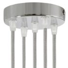 Cylindrical metal 5-hole ceiling rosette set