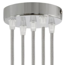 Cylindrical metal 5-hole ceiling rosette set
