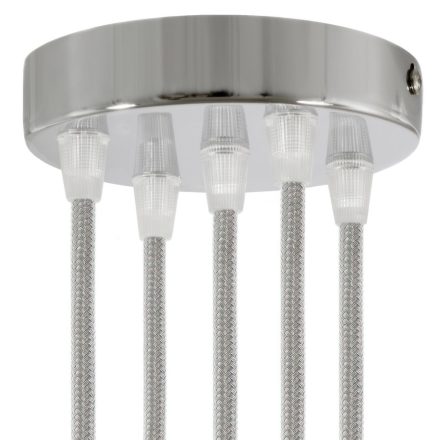 Cylindrical metal 5-hole ceiling rosette set