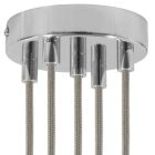 Cylindrical metal 5-hole ceiling rosette set