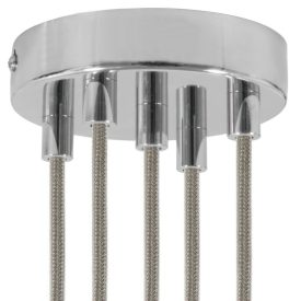 Cylindrical metal 5-hole ceiling rosette set