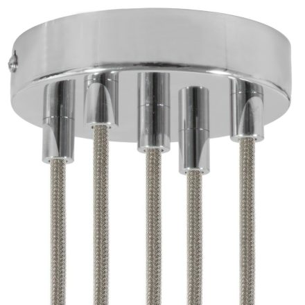 Cylindrical metal 5-hole ceiling rosette set