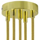 Cylindrical metal 5-hole ceiling rosette set