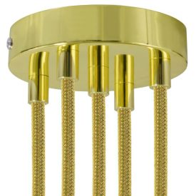 Cylindrical metal 5-hole ceiling rosette set