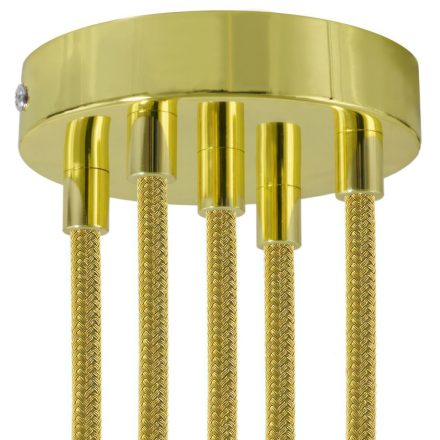 Cylindrical metal 5-hole ceiling rosette set