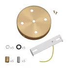 Cylindrical metal 5-hole ceiling rosette set