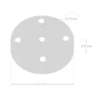 Cylindrical metal 5-hole ceiling rosette set