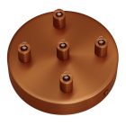 Cylindrical metal 5-hole ceiling rosette set