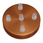 Cylindrical metal 5-hole ceiling rosette set