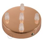 Cylindrical metal 5-hole ceiling rosette set