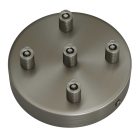 Cylindrical metal 5-hole ceiling rosette set
