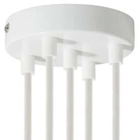 Cylindrical metal 5-hole ceiling rosette set