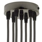 Cylindrical metal 7-hole ceiling rosette set