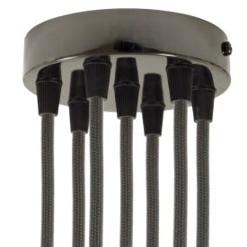 Cylindrical metal 7-hole ceiling rosette set