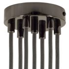 Cylindrical metal 7-hole ceiling rosette set