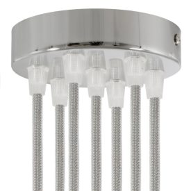 Cylindrical metal 7-hole ceiling rosette set