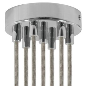 Cylindrical metal 7-hole ceiling rosette set