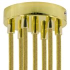 Cylindrical metal 7-hole ceiling rosette set