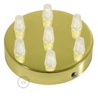 Cylindrical metal 7-hole ceiling rosette set