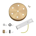 Cylindrical metal 7-hole ceiling rosette set