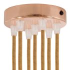 Cylindrical metal 7-hole ceiling rosette set