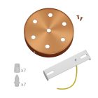 Cylindrical metal 7-hole ceiling rosette set