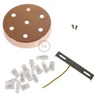 Cylindrical metal 7-hole ceiling rosette set