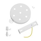 Cylindrical metal 7-hole ceiling rosette set