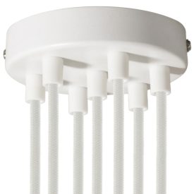 Cylindrical metal 7-hole ceiling rosette set