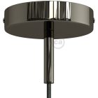 Cylindrical metal ceiling rosette set with 7 cm cable clamp