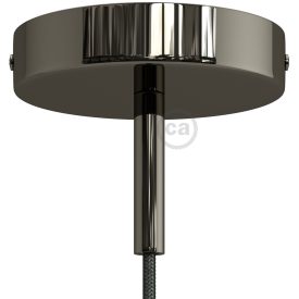 Cylindrical metal ceiling rosette set with 7 cm cable clamp