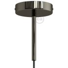 Cylindrical metal ceiling rosette set with 15 cm cable clamp