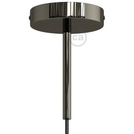 Cylindrical metal ceiling rosette set with 15 cm cable clamp