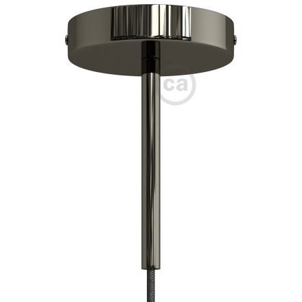 Cylindrical metal ceiling rosette set with 15 cm cable clamp