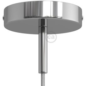 Cylindrical metal ceiling rosette set with 7 cm cable clamp