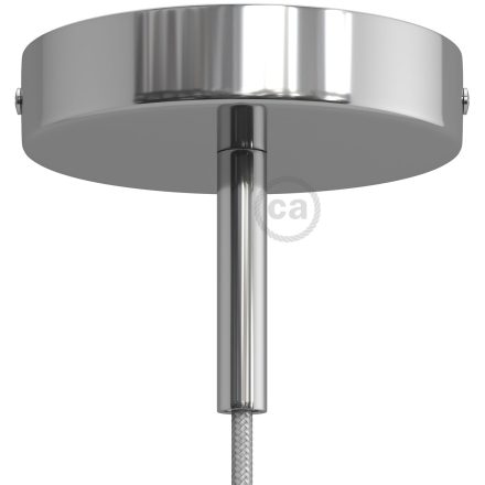 Cylindrical metal ceiling rosette set with 7 cm cable clamp
