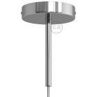 Cylindrical metal ceiling rosette set with 15 cm cable clamp