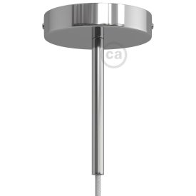 Cylindrical metal ceiling rosette set with 15 cm cable clamp