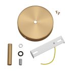 Cylindrical metal ceiling rosette set with 7 cm cable clamp