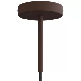 Cylindrical metal ceiling rosette set with 15 cm cable clamp