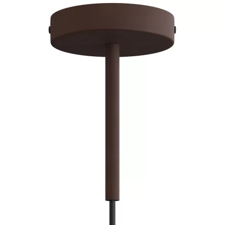 Cylindrical metal ceiling rosette set with 15 cm cable clamp