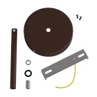 Cylindrical metal ceiling rosette set with 15 cm cable clamp
