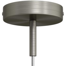 Cylindrical metal ceiling rosette set with 7 cm cable clamp