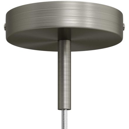 Cylindrical metal ceiling rosette set with 7 cm cable clamp