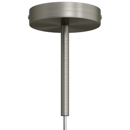 Cylindrical metal ceiling rosette set with 15 cm cable clamp